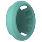 Teal silicone watch case cover with side cutouts for buttons and strap pins