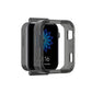 Transparent black TPU protective smartwatch case with raised edges and cutouts.