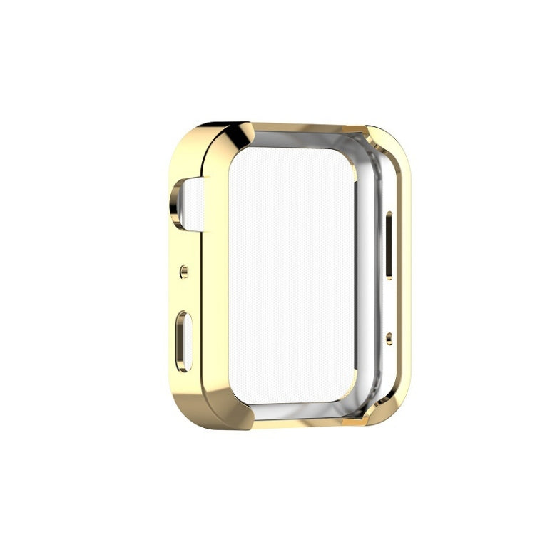 Gold TPU all-inclusive plating phone cover with cutouts and raised edges