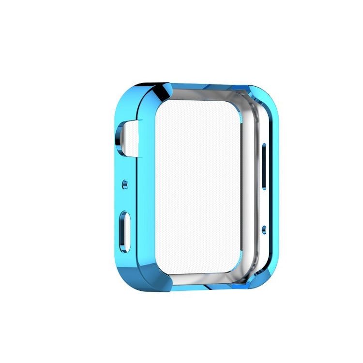 Blue TPU all-inclusive plating phone cover with cutouts and raised edges