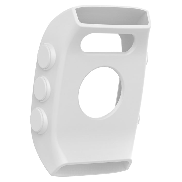 White silicone watch case for POLAR M430, side view with button covers