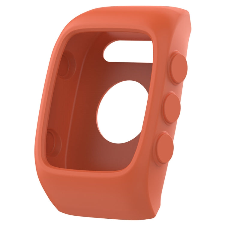 Orange silicone watch case for POLAR M430 with screen and side button cutouts