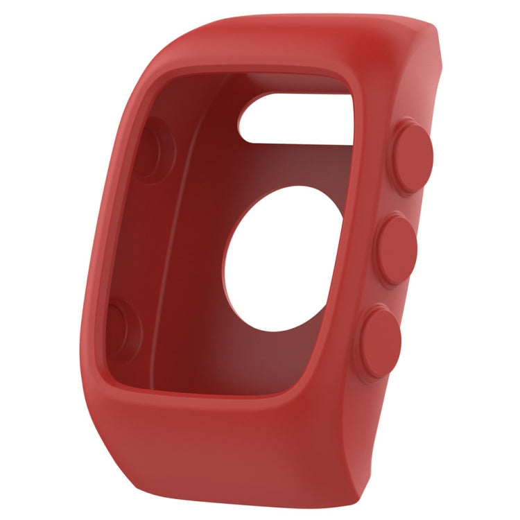 Red silicone watch case for POLAR M430 with screen opening and button openings