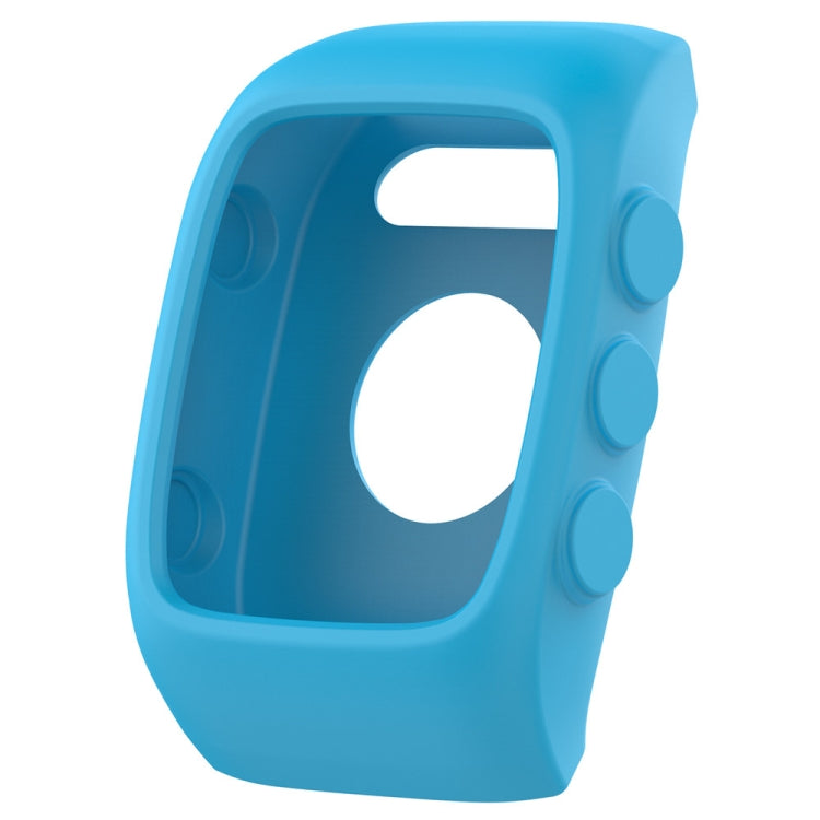 Sky blue silicone watch case for POLAR M430 with screen opening and side buttons
