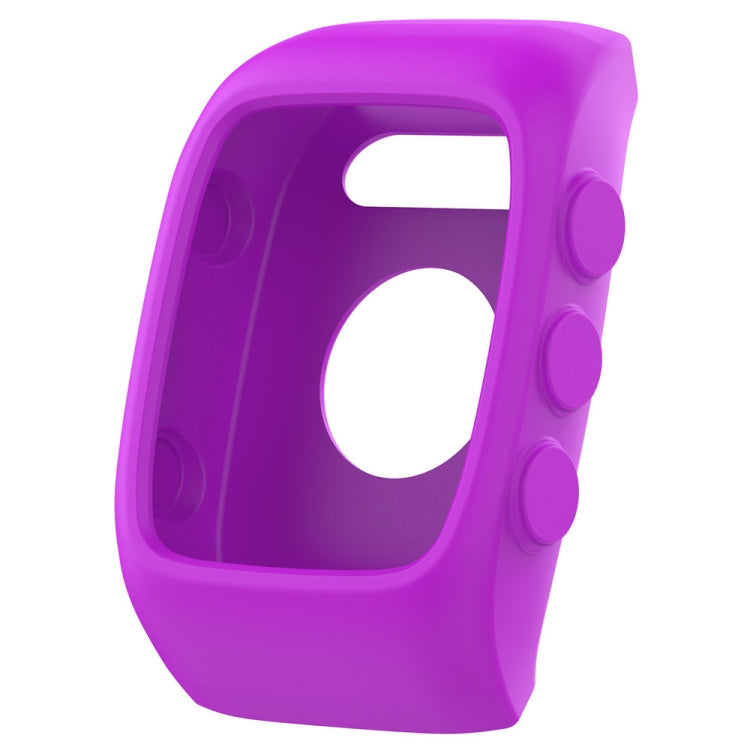 Purple silicone watch case for POLAR M430 with protective bumper and button covers