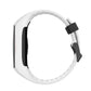 Textured watch strap, white with black clasp, side view