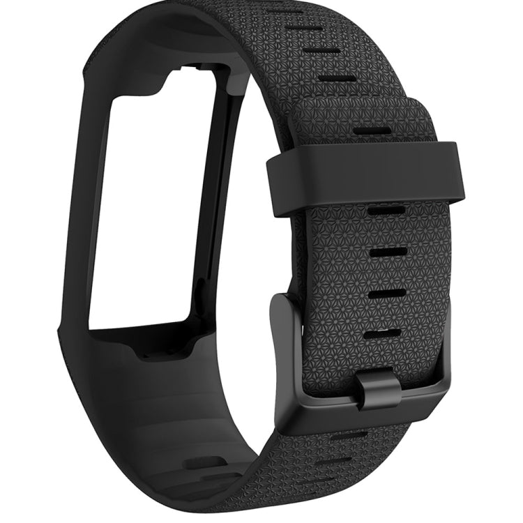 Textured watch strap, black with black clasp and textured pattern