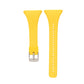Yellow silicone strap with metal buckle and perforated adjustment holes