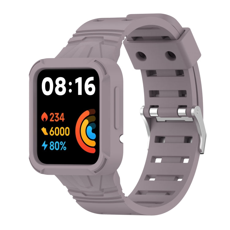 Silicone integrated watch band with screen watch case, dark gray color