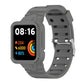 Dark gray silicone smartwatch band with integrated strap and metal buckle.