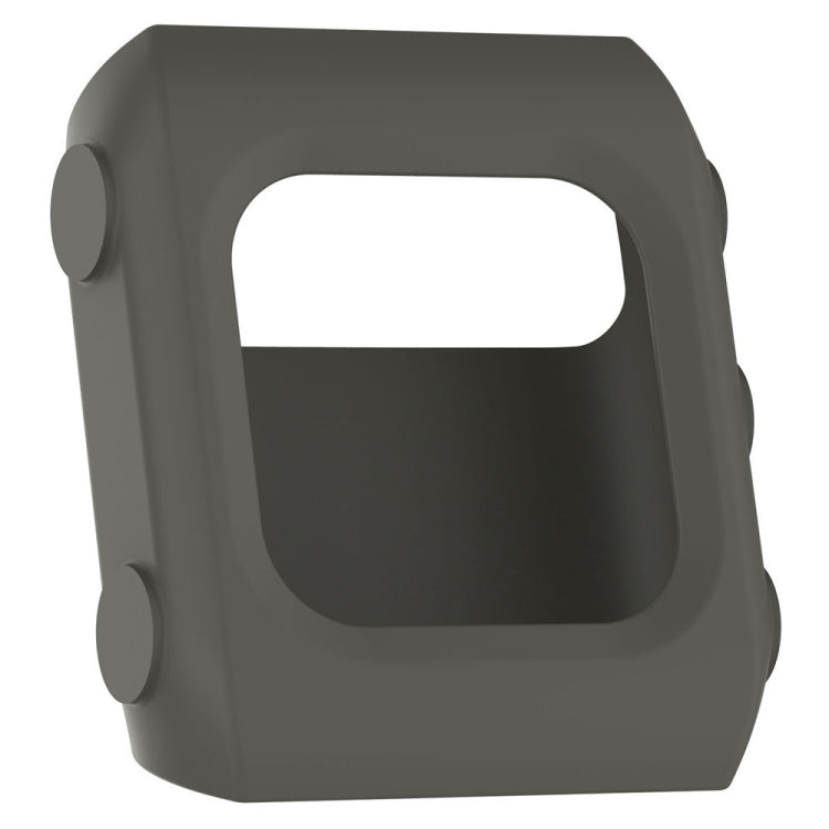Silicone watch case, dark gray with open window and side loops