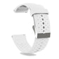 Silicone watch strap, white perforated band with metal clasp and holes
