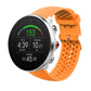 Silicone watch strap, orange perforated silicone with metal buckle clasp