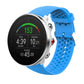 Silicone watch strap, blue perforated silicone with metal buckle clasp