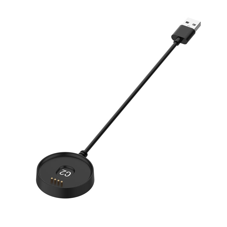Black charging dock puck with long cable and USB-A connector