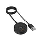 Universal USB-A charging and data cable with round black watch dock base