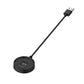 Universal USB-A charging and data cable with black round watch dock and plug