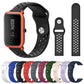 Assorted silicone breathable watch straps in multiple colors, perforated bands with metal pins