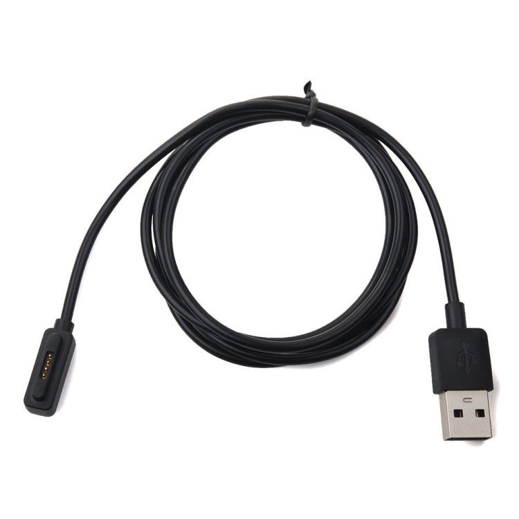Black charging cable, USB-A to watch connector, 1m