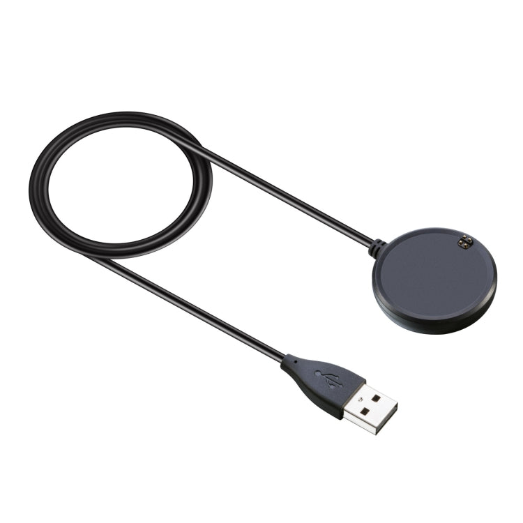 Charging cable for ASUS Zenwatch with USB-A plug, round dock, and black cable
