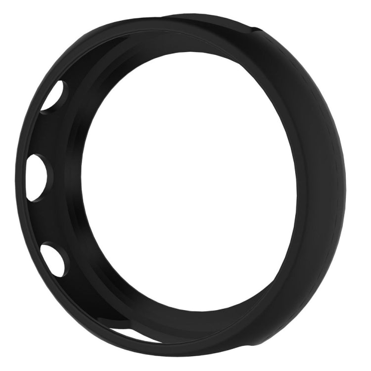 Silicone watch case ring in black with three side cutout holes for pins
