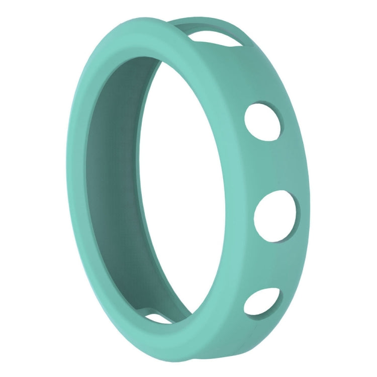 Silicone watch case ring in teal with side cutout holes for pins