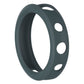 Silicone watch case ring in dark gray with side cutout holes for pins