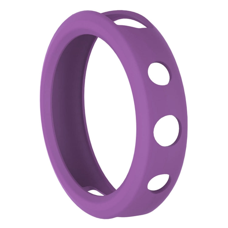 Silicone watch case ring in purple with side cutout holes for pins