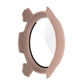Pink tempered glass watch protective case, side profile with open bezel clips