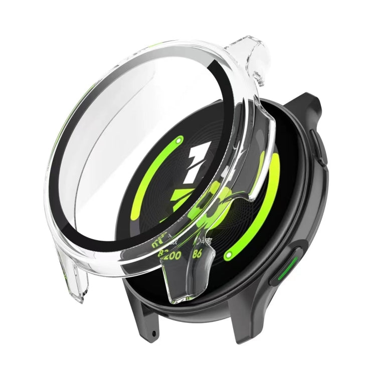 Clear tempered glass watch protective case with visible crack on the glass cover