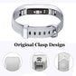Silver metallic clasp watch band for Fitbit Alta, textured strap with buckle and pins