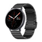 Black steel smartwatch band with round TFT display and fitness watch face