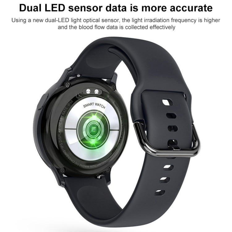 Black silicone smart wristband with exposed back dual LED sensor module