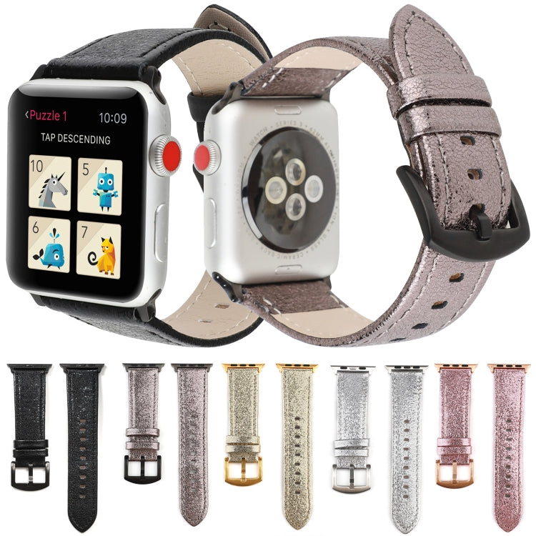 Glitter leather watch band assortment in multiple colors, includes black and grey