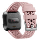 Breathable metal watch band for Fitbit Versa, rose gold perforated strap with buckle