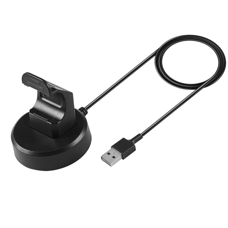 Black charging dock base with USB cable and watch charging cradle