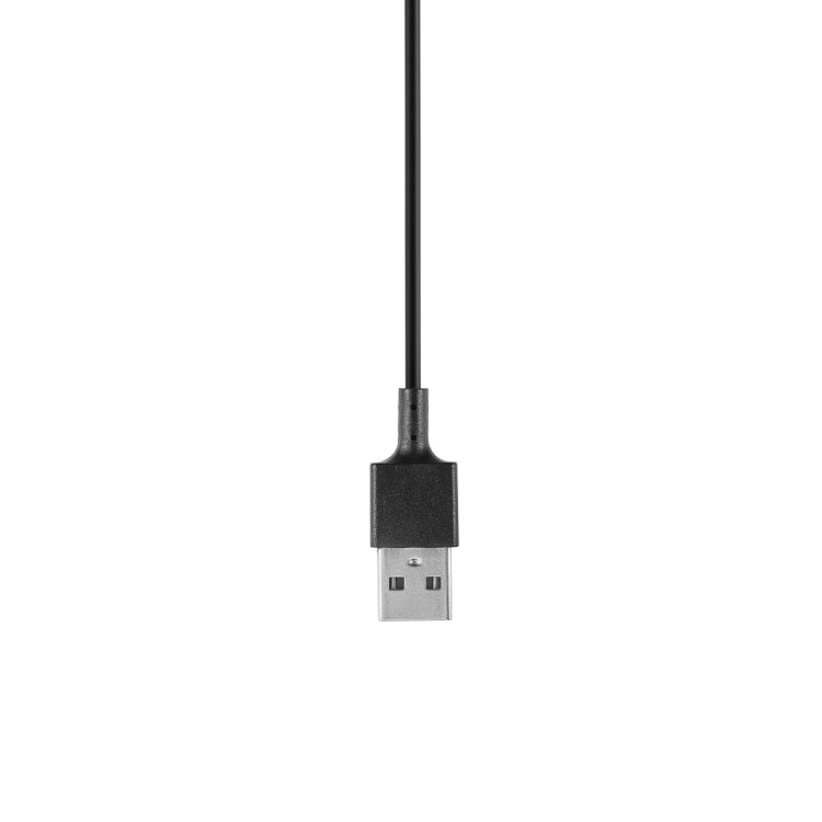 Black USB cable with connector plug and straight cord