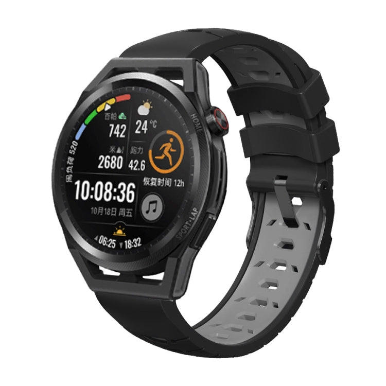 Trapezoidal Three-row Hole Silicone Watch Band, For Huawei Watch GT Runner