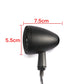 Black retro LED turn signal, 7.5 x 5.5 cm housing size, single angled lamp.