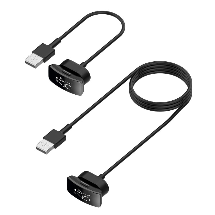 Black 15cm USB charging cable with two metal USB plugs and 2-pin dock connector