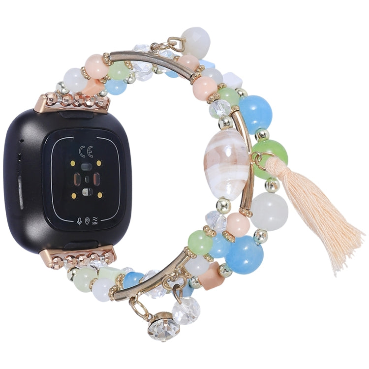 Round Bead Chain Watch Band, For Fitbit Charge 5, For Fitbit Versa 3 / Sense