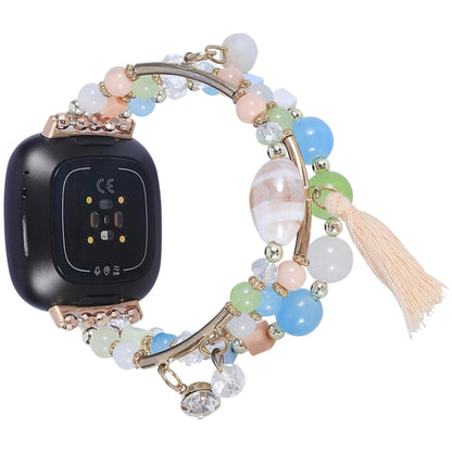 Round Bead Chain Watch Band, For Fitbit Charge 5, For Fitbit Versa 3 / Sense