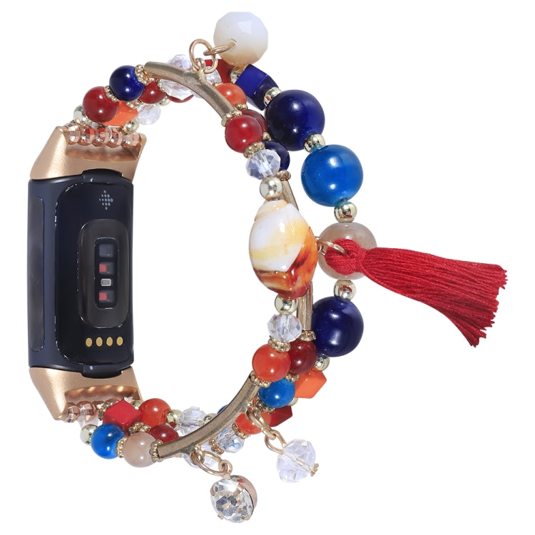 Round Bead Chain Watch Band, For Fitbit Charge 5, For Fitbit Versa 3 / Sense