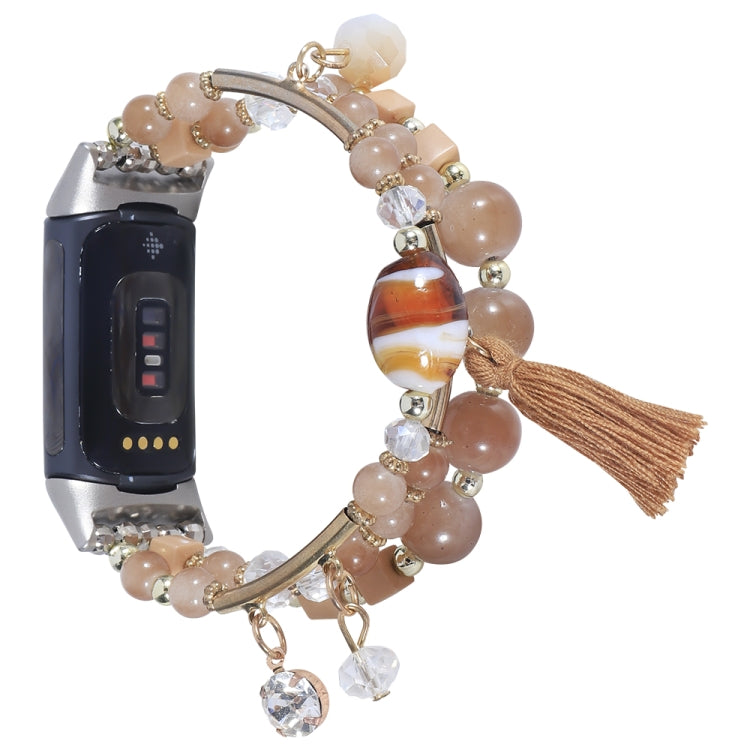 Round Bead Chain Watch Band, For Fitbit Charge 5, For Fitbit Versa 3 / Sense