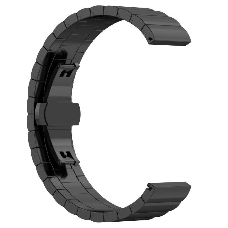 Black stainless steel watch strap with butterfly clasp detail, 46mm, for Galaxy Watch