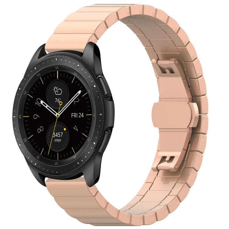 Rose gold stainless steel watch strap with butterfly buckle, 46mm, for Galaxy Watch