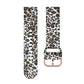 46mm silicone printed watch strap with leopard print and rose-toned buckle