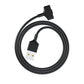 Coiled black charging cable with USB-A plug