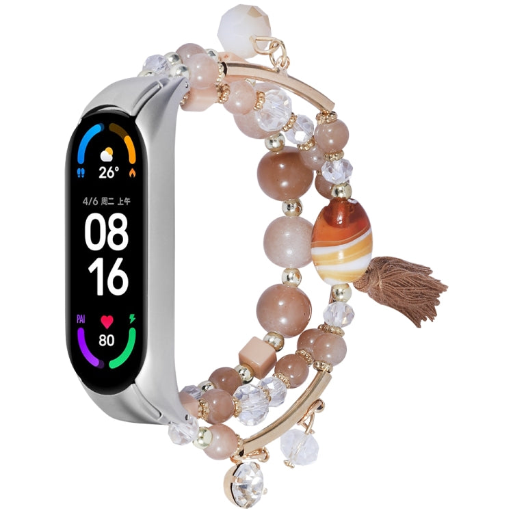 Round Bead Chain Watch Band, For Xiaomi Mi Band 4 / 3, For Xiaomi Mi Band 6 / 5, For Xiaomi Mi Band 7
