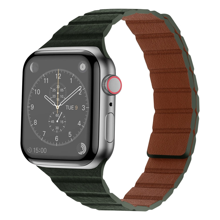 Strong Magnetic Leather Watch Band For Apple Watch Series, 7 41mm / 6&SE&5&4 40mm / 3&2&1 38mm, 7 45mm / 6&SE&5&4 44mm / 3&2&1 42mm